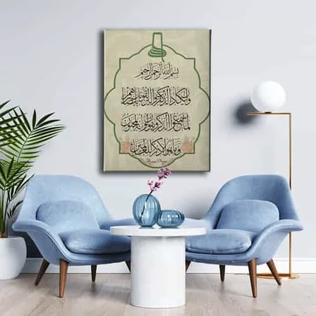 Nazar Ayeti İslami Hat Sanatı Kanvas Tablo