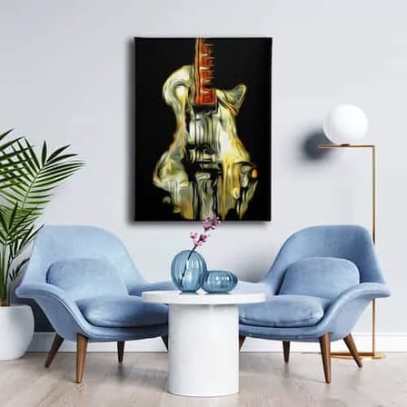Gitar Dekoratif Kanvas Duvar Tablosu