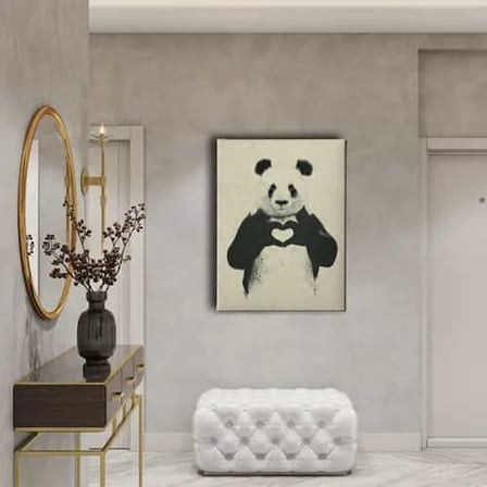 Panda Dekoratif Kanvas Duvar Tablosu