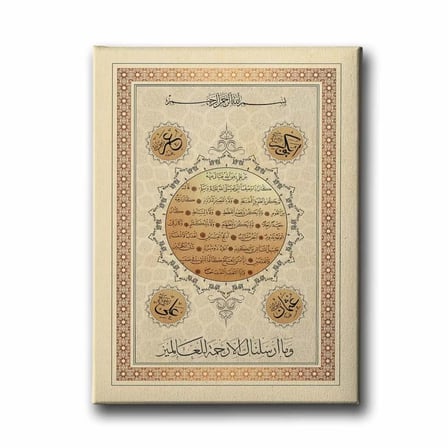 Hilye-i Şerif İslami Hat Sanatı Kanvas Tablo