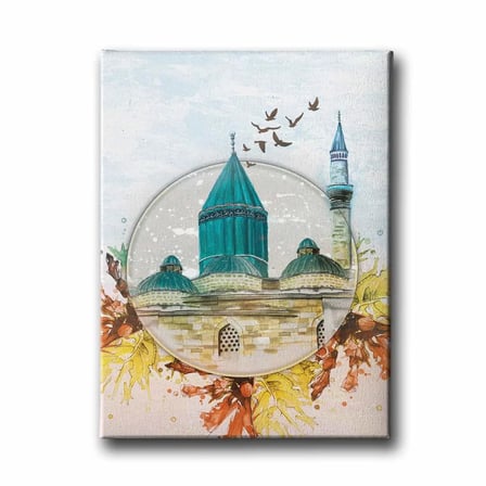 Mevlana Türbesi İslami Hat Sanatı Kanvas Tablo