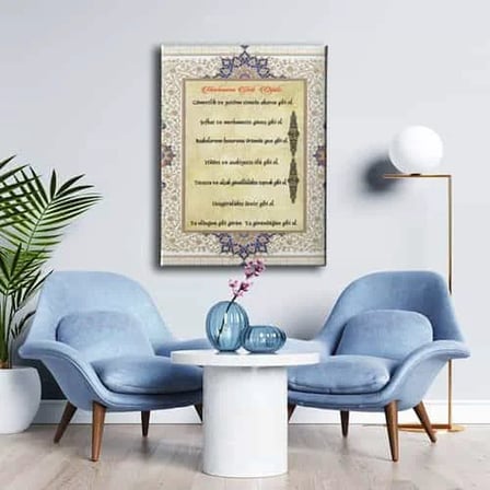 Mevlana’nın 7 Öğüdü İslami Hat Sanatı Kanvas Tablo