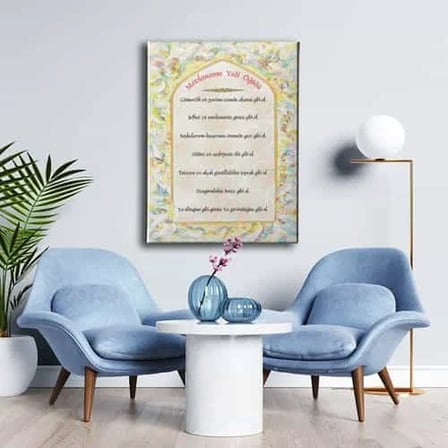 Mevlana’nın 7 Öğüdü Motifli İslami Hat Sanatı Kanvas Tablo
