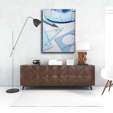 Teknik Çizim Dekoratif Kanvas Duvar Tablosu