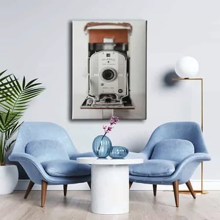 Eski Model Fotograf Makinesi Dekoratif Kanvas Duvar Tablosu