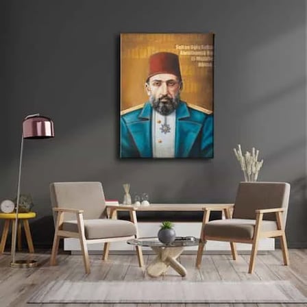 Abdülhamid Han Portre Dekoratif Kanvas Duvar Tablosu