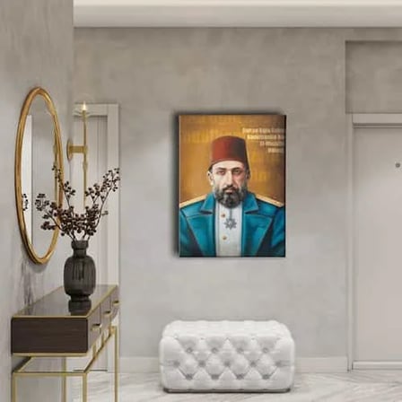 Abdülhamid Han Portre Dekoratif Kanvas Duvar Tablosu