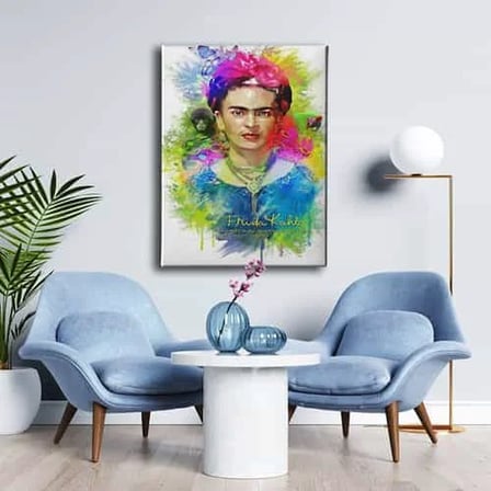 Frida Kablo Portresi Dekoratif Kanvas Duvar Tablosu