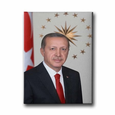 Recep Tayyip Erdoğan Portresi Dekoratif Kanvas Duvar Tablosu