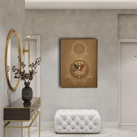 Osmanlı Arması Saatli Dekoratif Duvar Tablosu