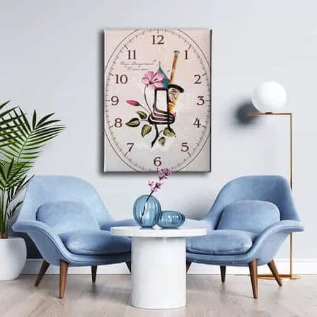 Neyli Saatli Dekoratif Duvar Tablosu