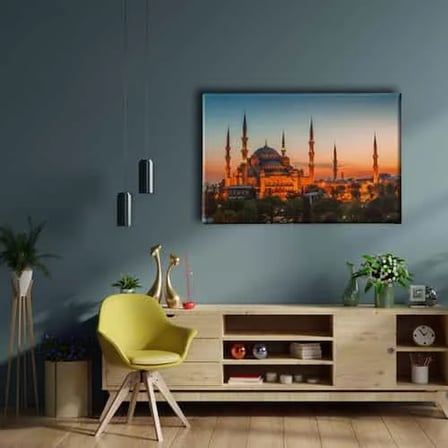 İstanbul Sultan Ahmet Cami İslami Hat Sanatı Kanvas Tablo