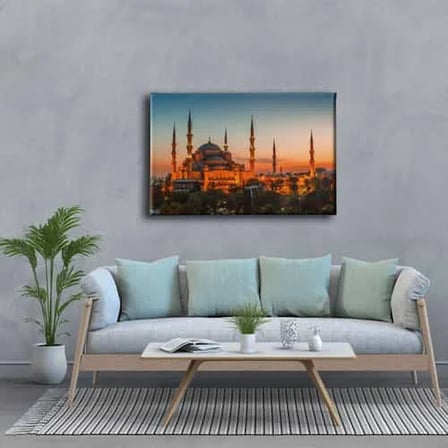 İstanbul Sultan Ahmet Cami İslami Hat Sanatı Kanvas Tablo