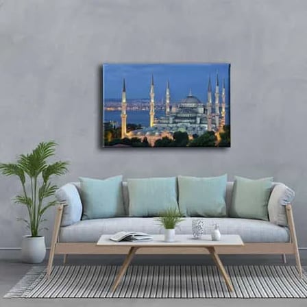 İstanbul Sultan Ahmet Cami İslami Hat Sanatı Kanvas Tablo
