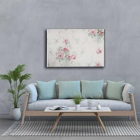 Çiçek Desenli Dekoratif Kanvas Duvar Tablosu