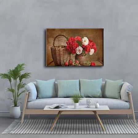 Çiçek Vazosu Dekoratif Kanvas Duvar Tablosu