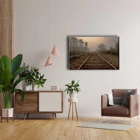 Tren Yolu Manzara Kanvas Duvar Tablosu