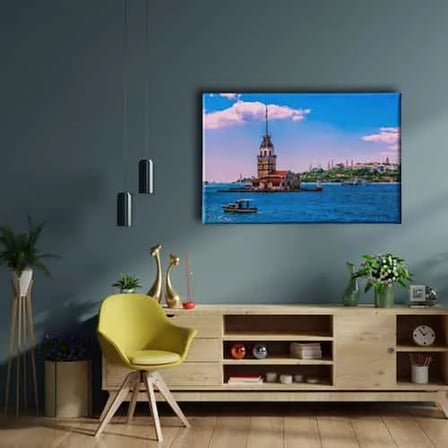 İstanbul Kız Kulesi Dekoratif Kanvas Duvar Tablosu