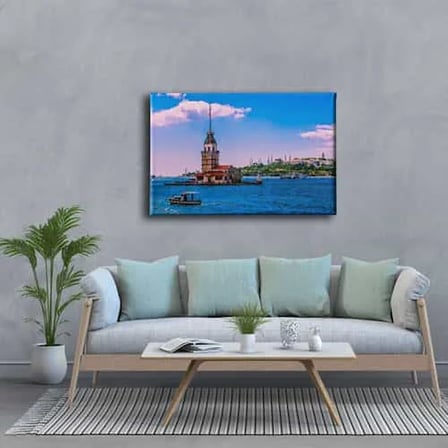 İstanbul Kız Kulesi Dekoratif Kanvas Duvar Tablosu