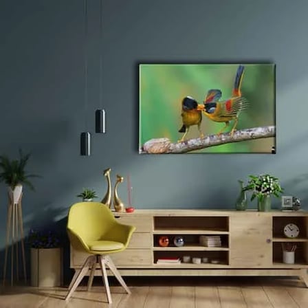 Iki Kuş Dekoratif Kanvas Duvar Tablosu