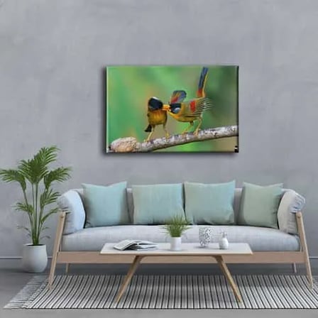 Iki Kuş Dekoratif Kanvas Duvar Tablosu