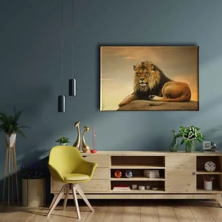 Aslan Dekoratif Kanvas Duvar Tablosu