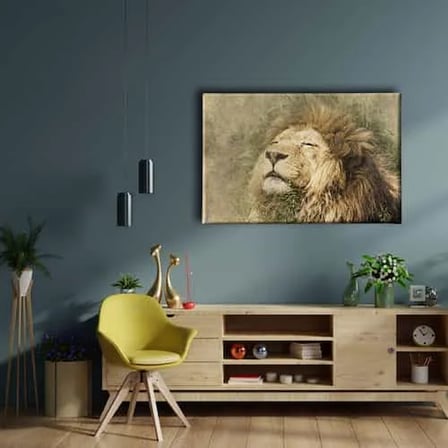 Aslan Dekoratif Kanvas Duvar Tablosu