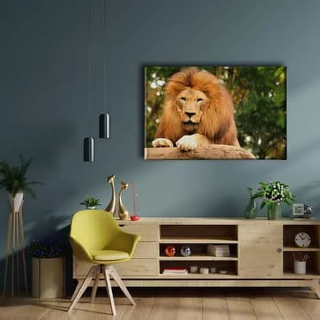 Aslan Dekoratif Kanvas Duvar Tablosu