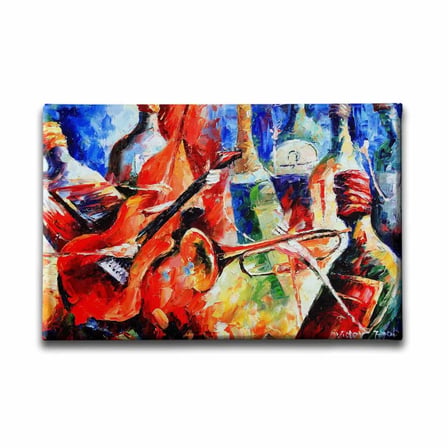 Muzikli Yağlı Boya Sanatsal Kanvas Duvar Tablosu