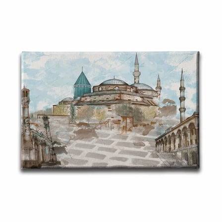 Mevlana Müzesi Sultan Selim Camii ve Aziziye Cami İslami Hat Sanatı Kanvas Tablo