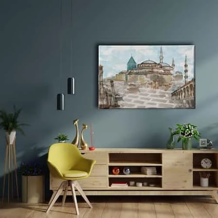 Mevlana Müzesi Sultan Selim Camii ve Aziziye Cami İslami Hat Sanatı Kanvas Tablo