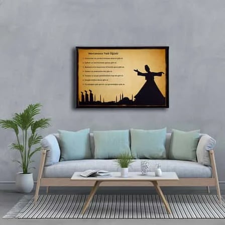 Mevlana’nın 7 Öğüdü İslami Hat Sanatı Kanvas Tablo