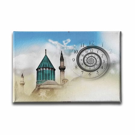 Mevlana Saatli Dekoratif Duvar Tablosu
