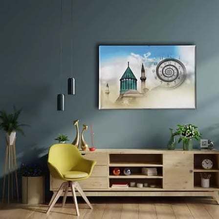 Mevlana Saatli Dekoratif Duvar Tablosu