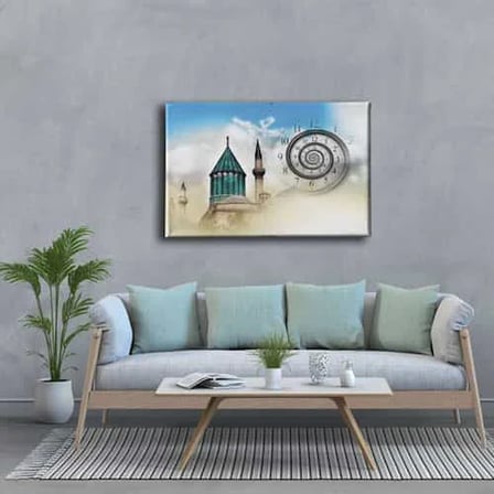 Mevlana Saatli Dekoratif Duvar Tablosu