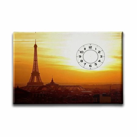 Paris Saatli Dekoratif Duvar Tablosu
