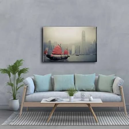 Hong Kong Limani Dekoratif Kanvas Duvar Tablosu