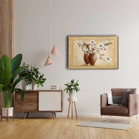 Çiçek Yağlı Boya Sanatsal Kanvas Duvar Tablosu