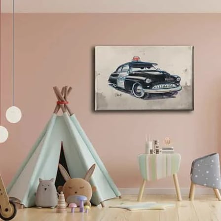 Sheriff Cars Dekoratif Kanvas Duvar Tablosu
