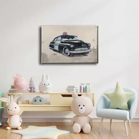 Sheriff Cars Dekoratif Kanvas Duvar Tablosu