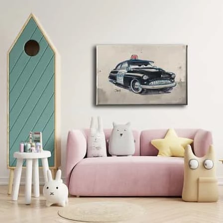 Sheriff Cars Dekoratif Kanvas Duvar Tablosu