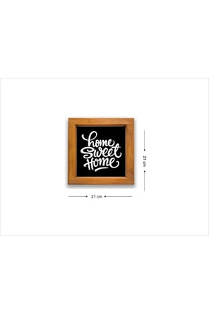 Duvar Dekoru Home Sweet Home Ahşap Çerçeveli Siyah Zeminli Tablo