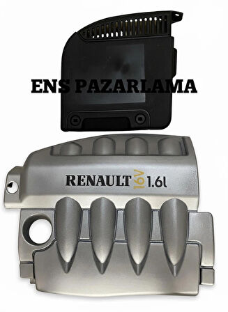 MEGANE 2 GIRİ 1.6 16V UYUMLU MOTOR ÜST KORUMA MEGANE 2 AKÜ ÜST KORUMA KAPAĞIPİLASTİĞİ SET 2 Lİ