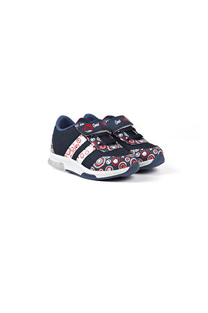 Unisex Bebe Lacivert Desenli Işıklı Cırtlı Sneaker Günlük Spor Ayakkabı