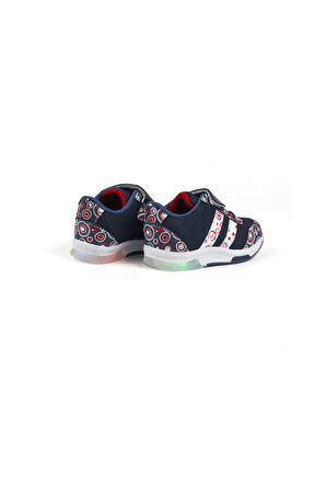 Unisex Bebe Lacivert Desenli Işıklı Cırtlı Sneaker Günlük Spor Ayakkabı