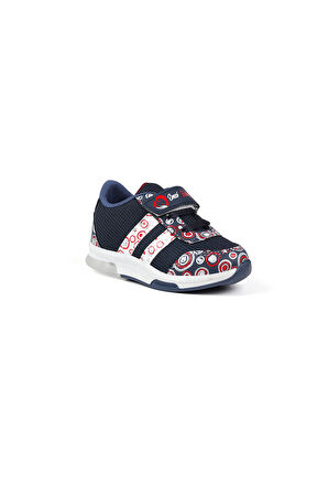 Unisex Bebe Lacivert Desenli Işıklı Cırtlı Sneaker Günlük Spor Ayakkabı