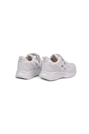 Unisex Çocuk Beyaz Cırtlı Bağcıklı Sneaker Günlük Rahat Spor Ayakkabı
