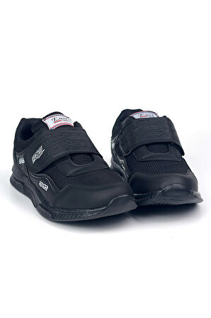 Kadın Siyah Bağcıksız Cırtlı Hafif Rahat Günlük Sneaker Spor Ayakkabı