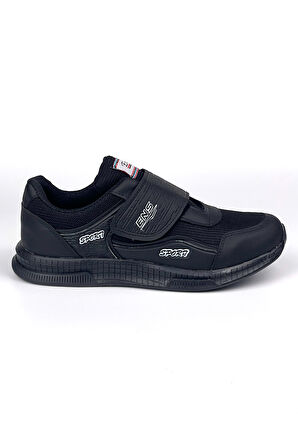 Kadın Siyah Bağcıksız Cırtlı Hafif Rahat Günlük Sneaker Spor Ayakkabı