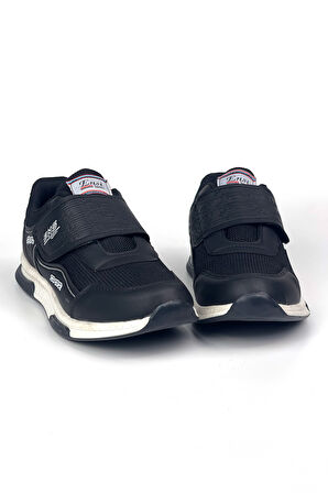 Kadın Siyah Beyaz Bağcıksız Cırtlı Hafif Rahat Günlük Sneaker Spor Ayakkabı